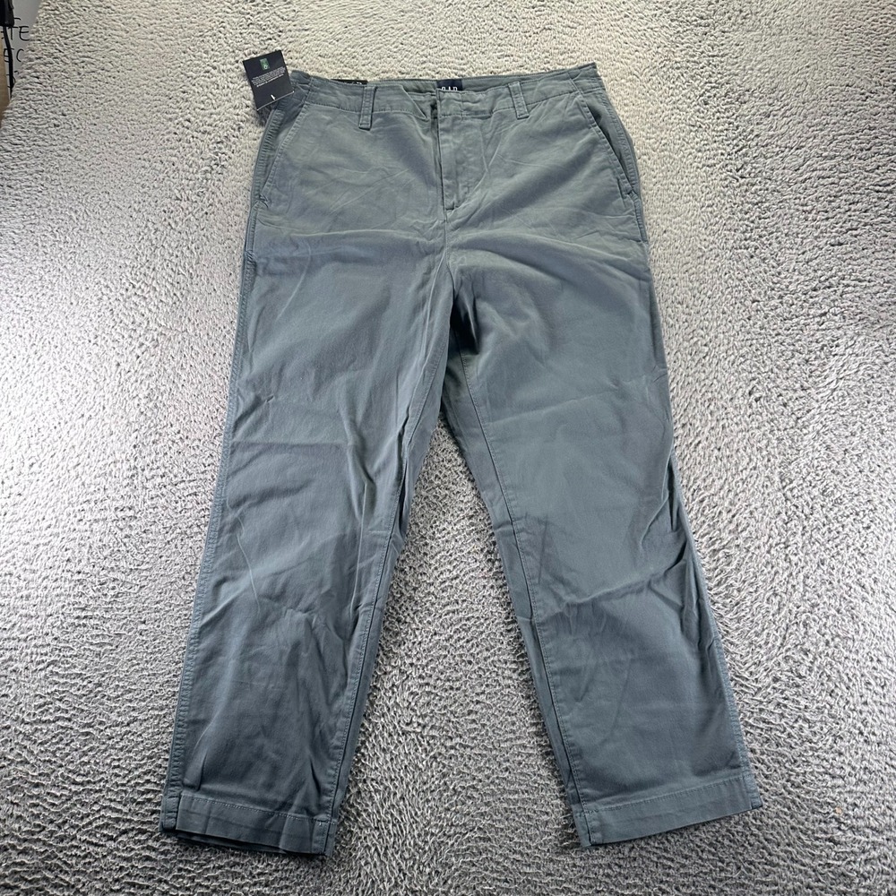 Gap Pant Womens 12 Gray Chino Ankle Straight Slim Fit Preppy Business Career